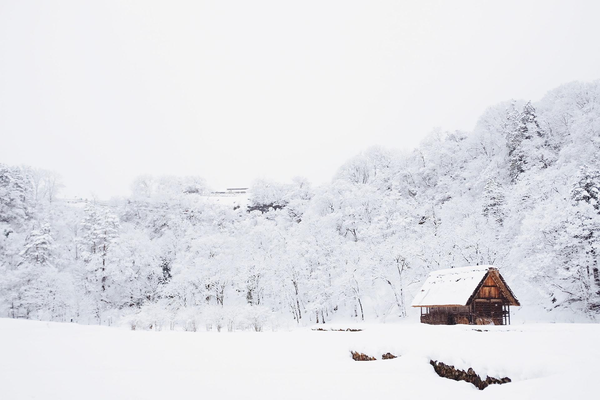 cabana com neve