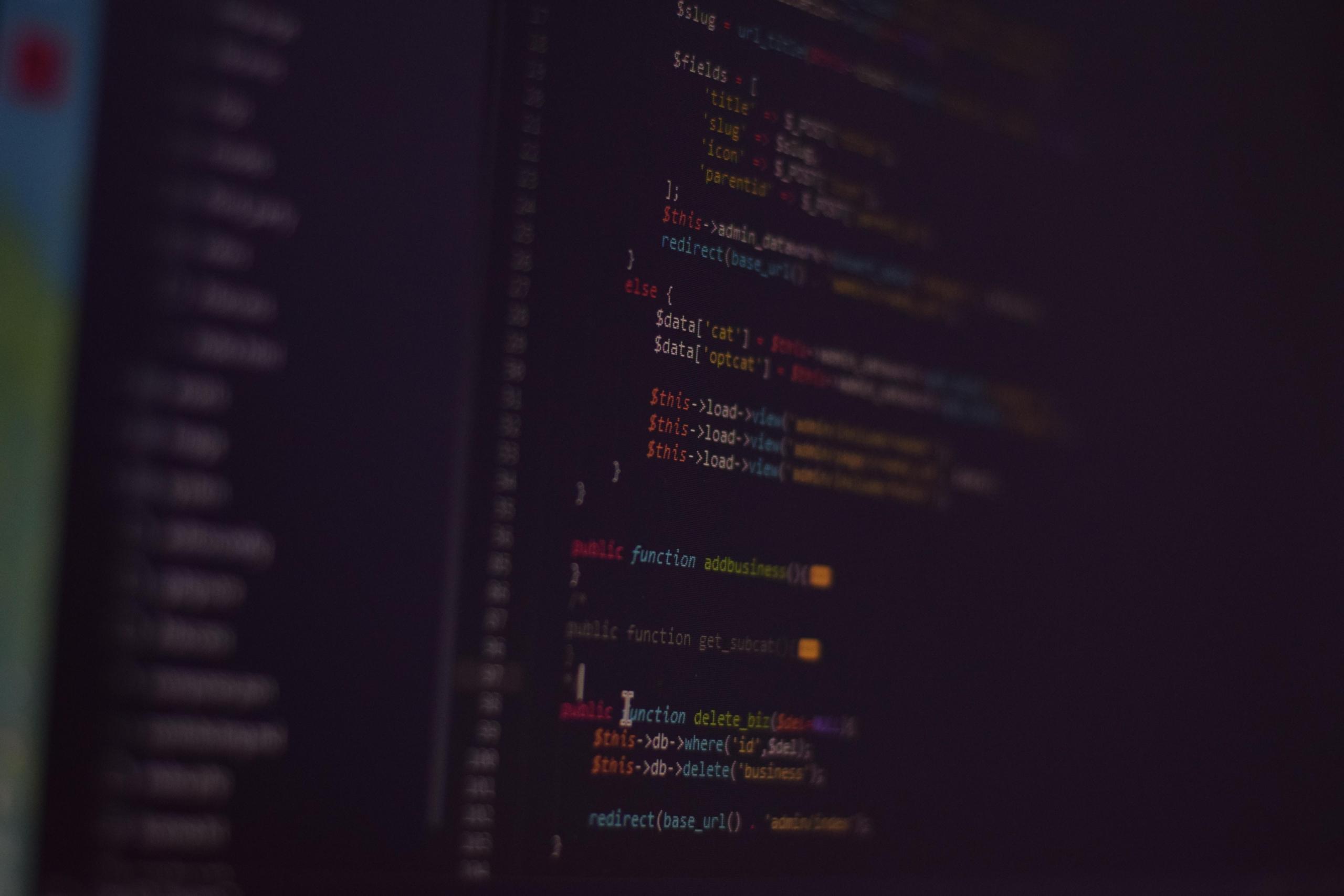 linhas de codigo desfocadas