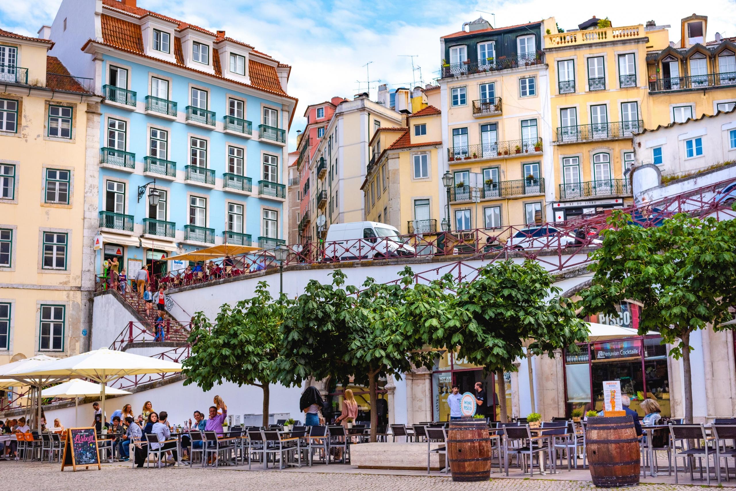 Sítio movimentado em Lisboa