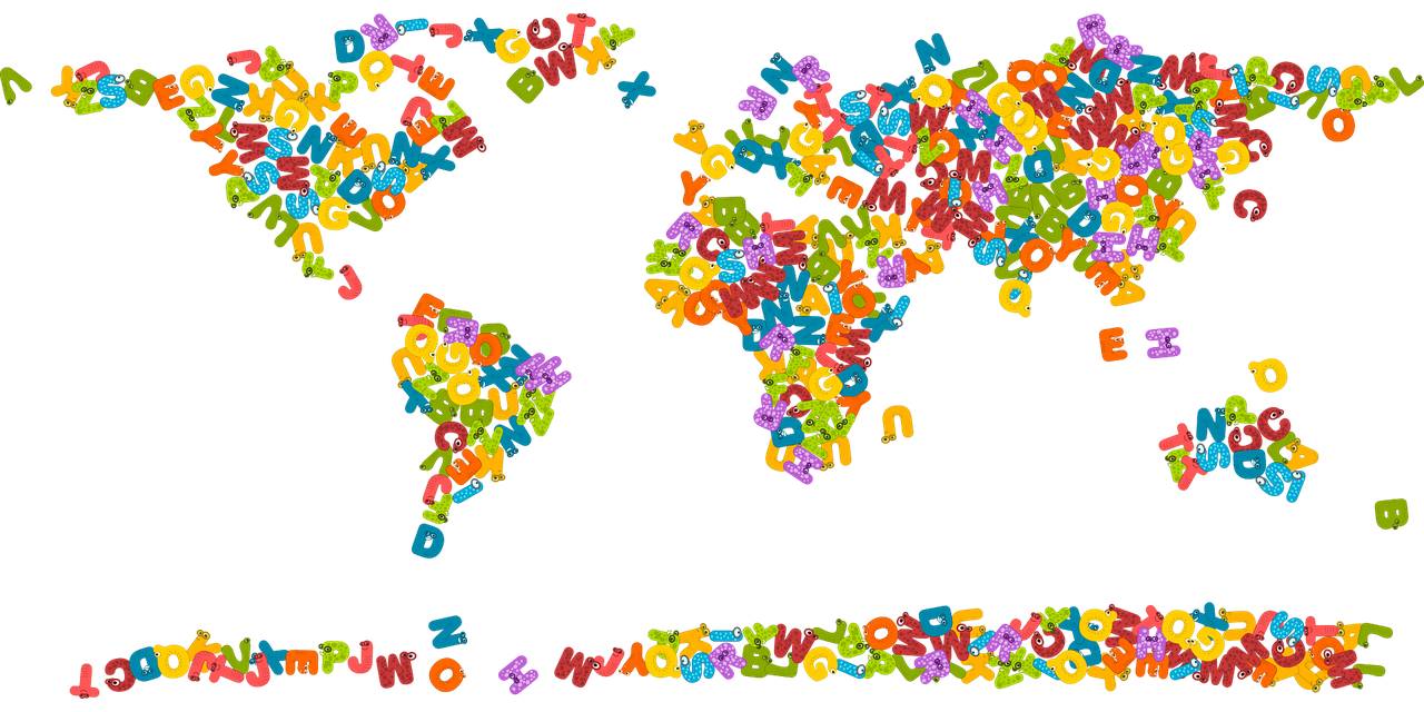 mapa em letras