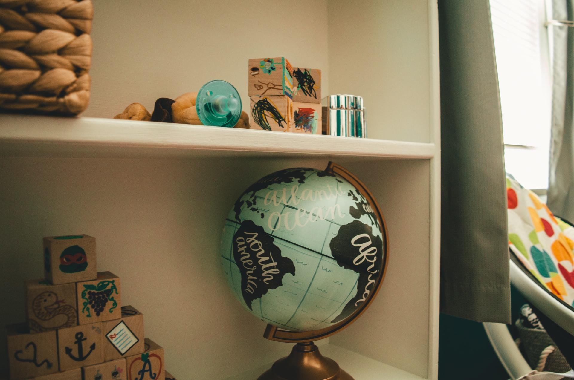 materiais com um globo