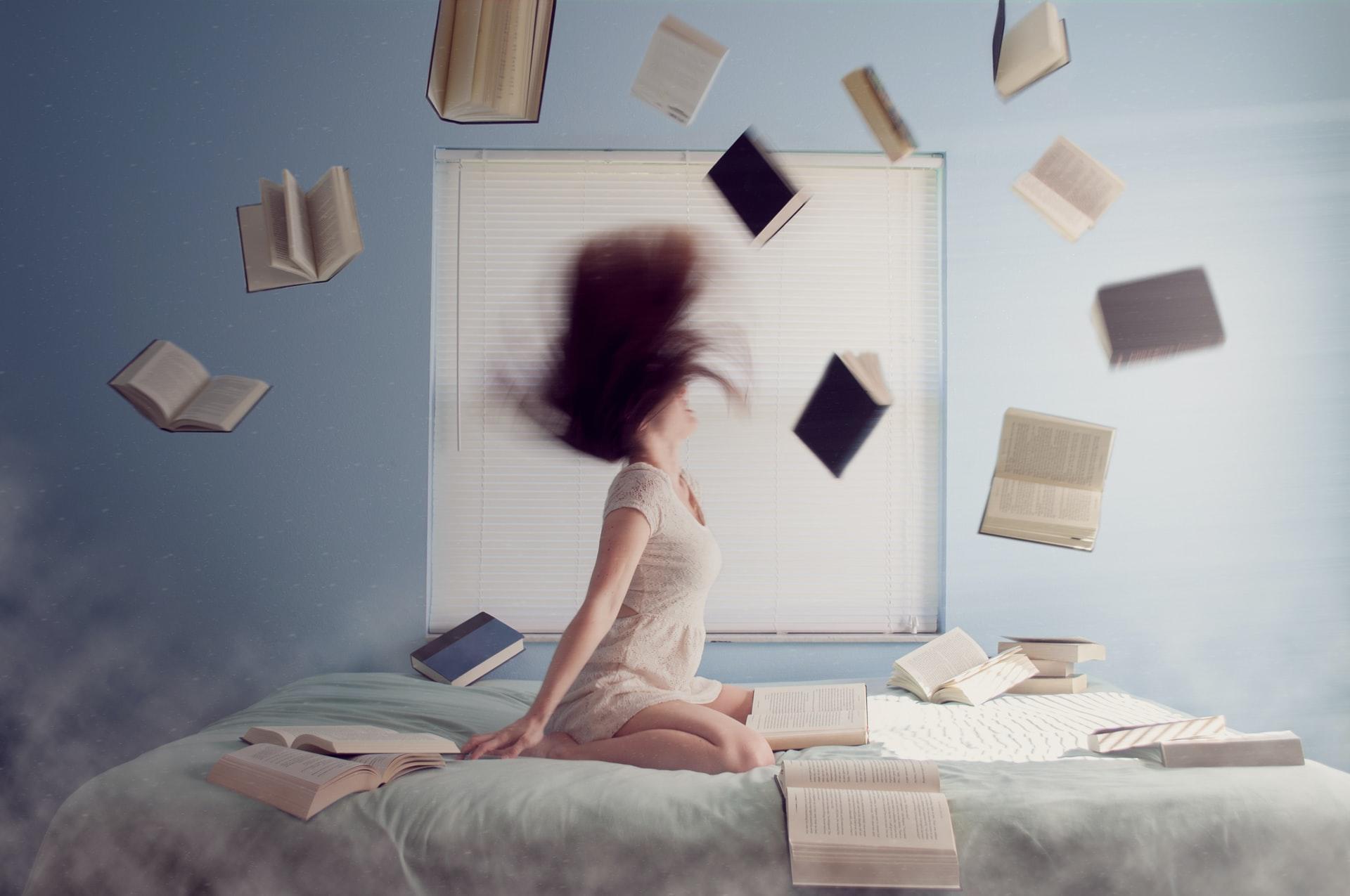 livros a voar