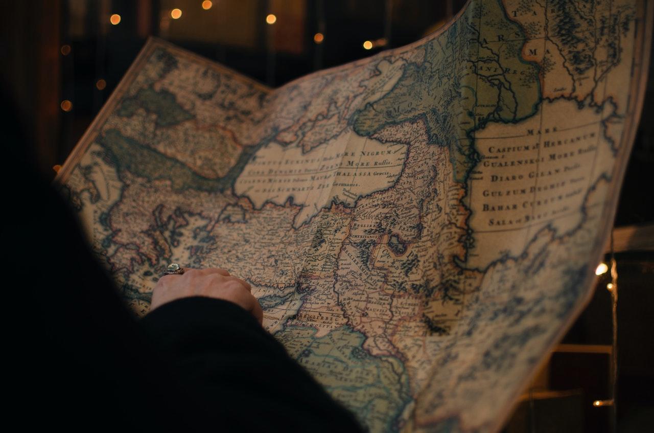 apontar para mapa antigo