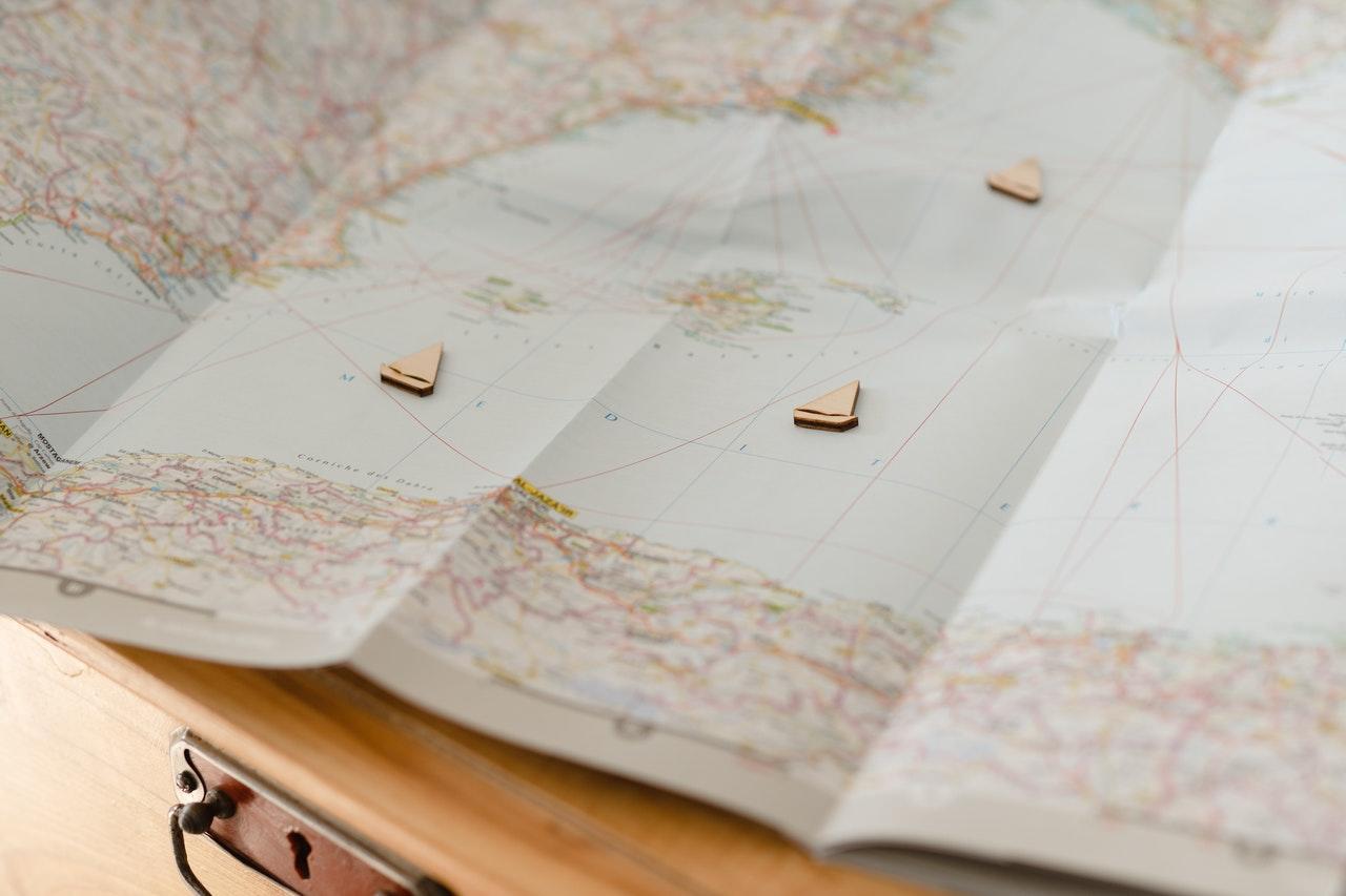 barcos no mapa