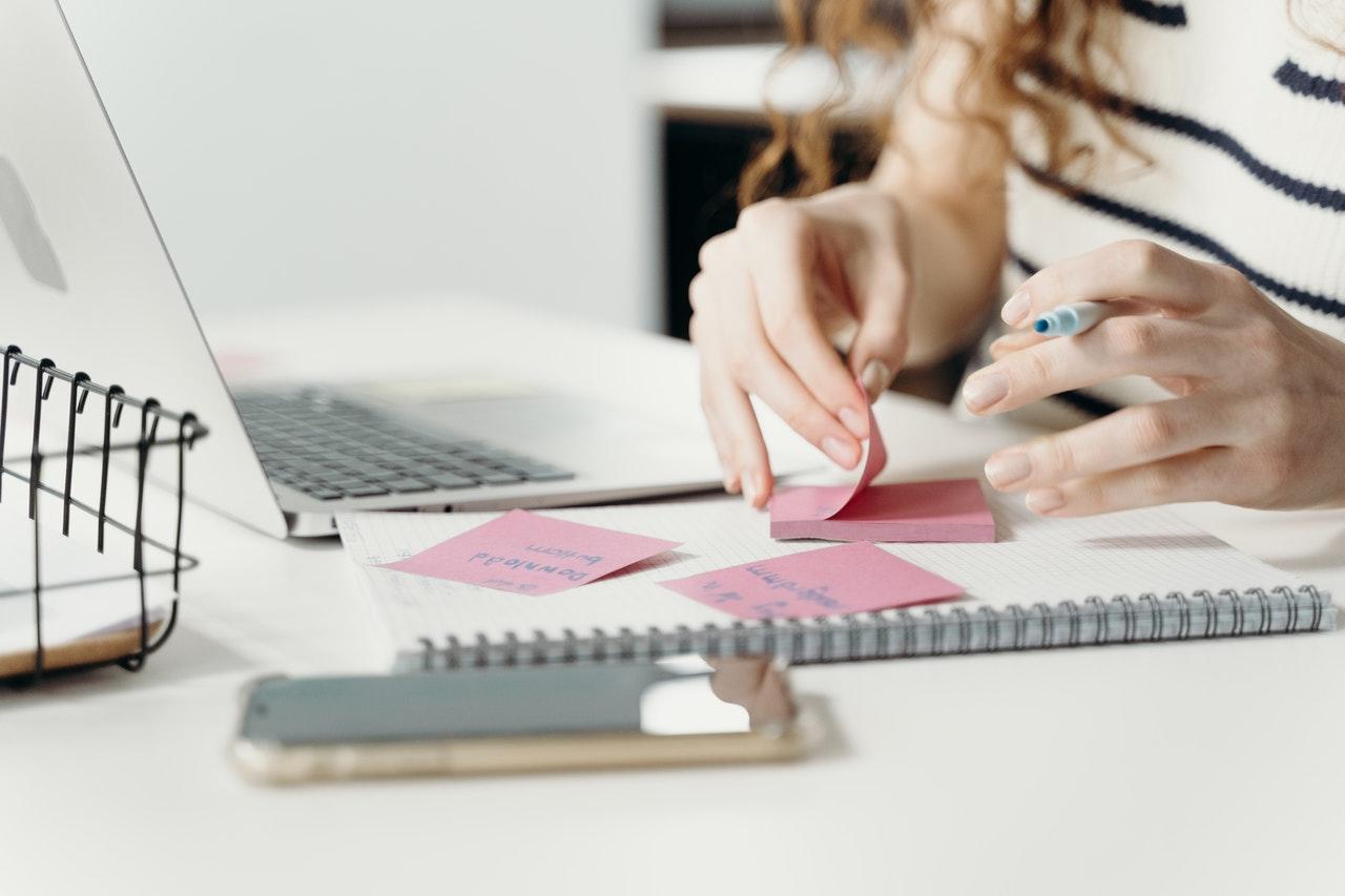 notas em post its