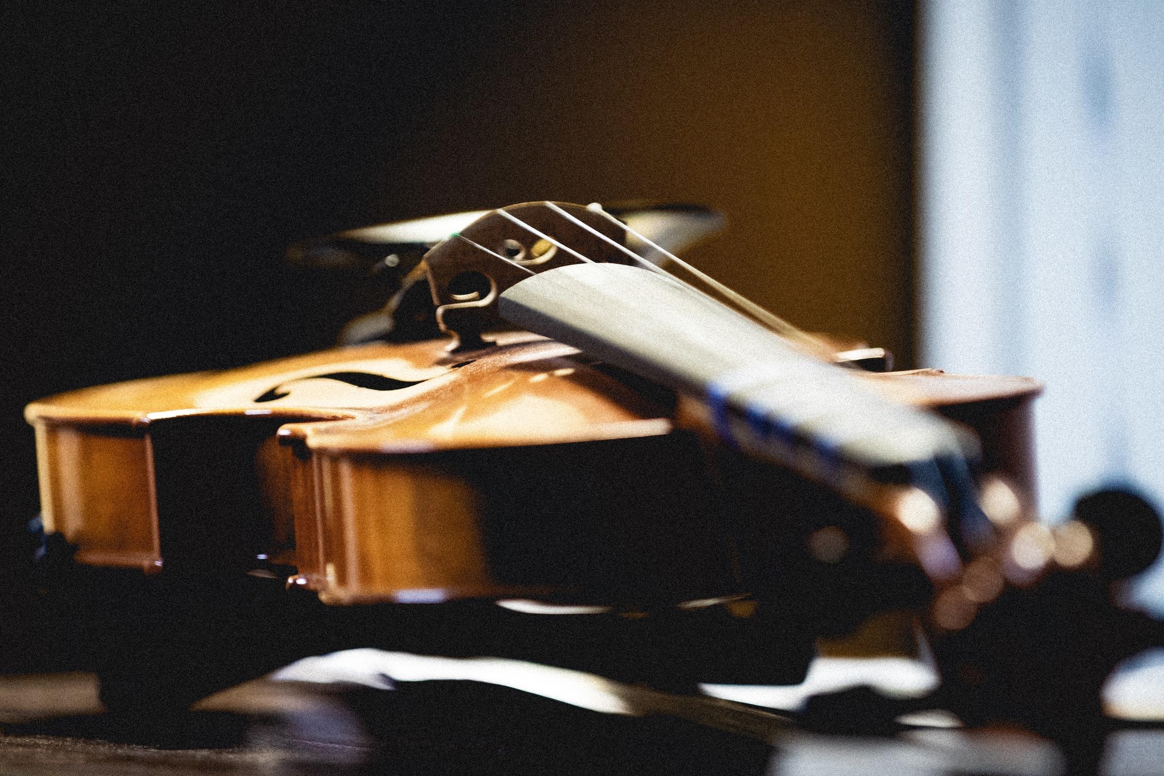 Violino em grande plano