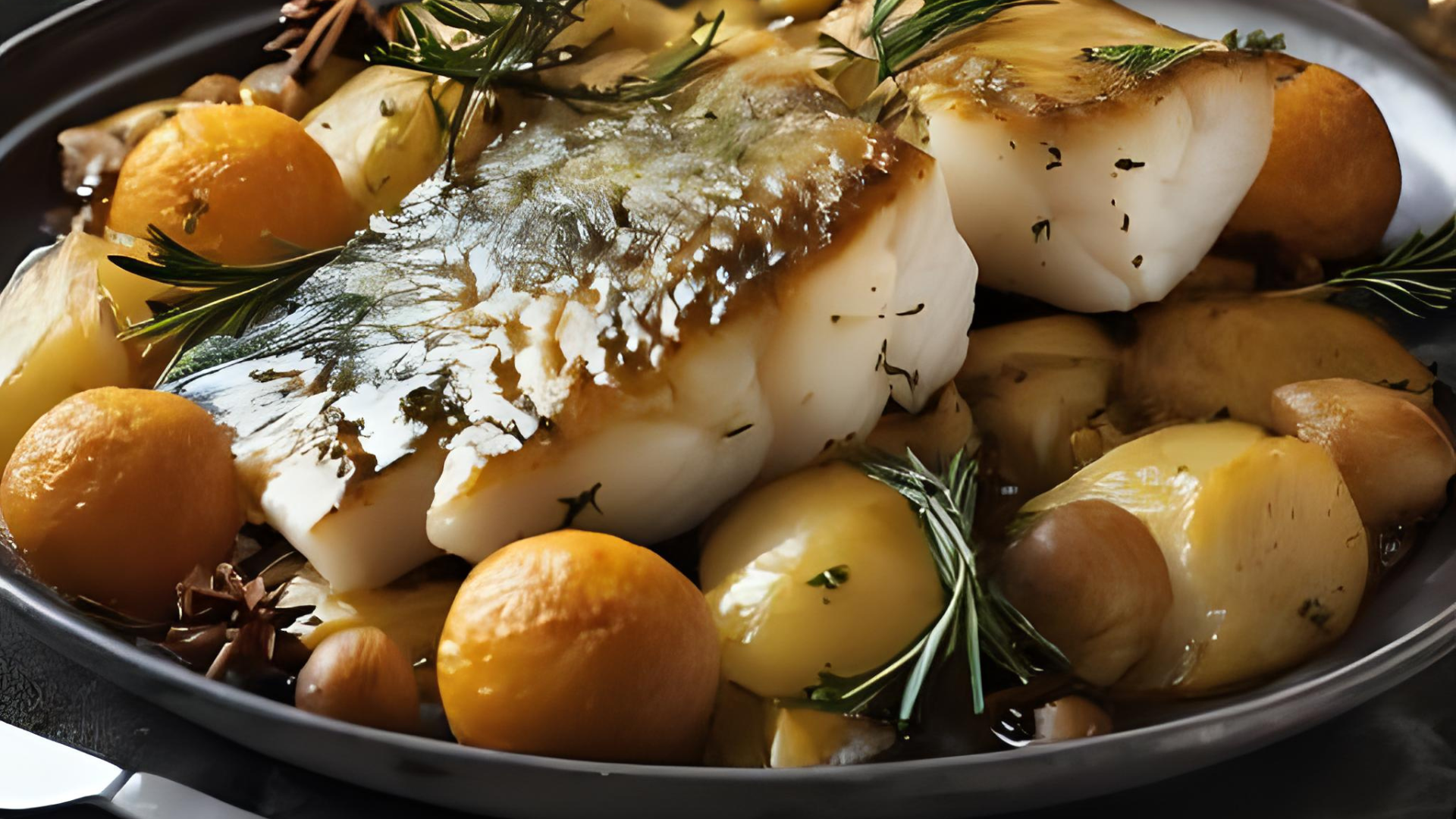 Prato de bacalhau com batatas