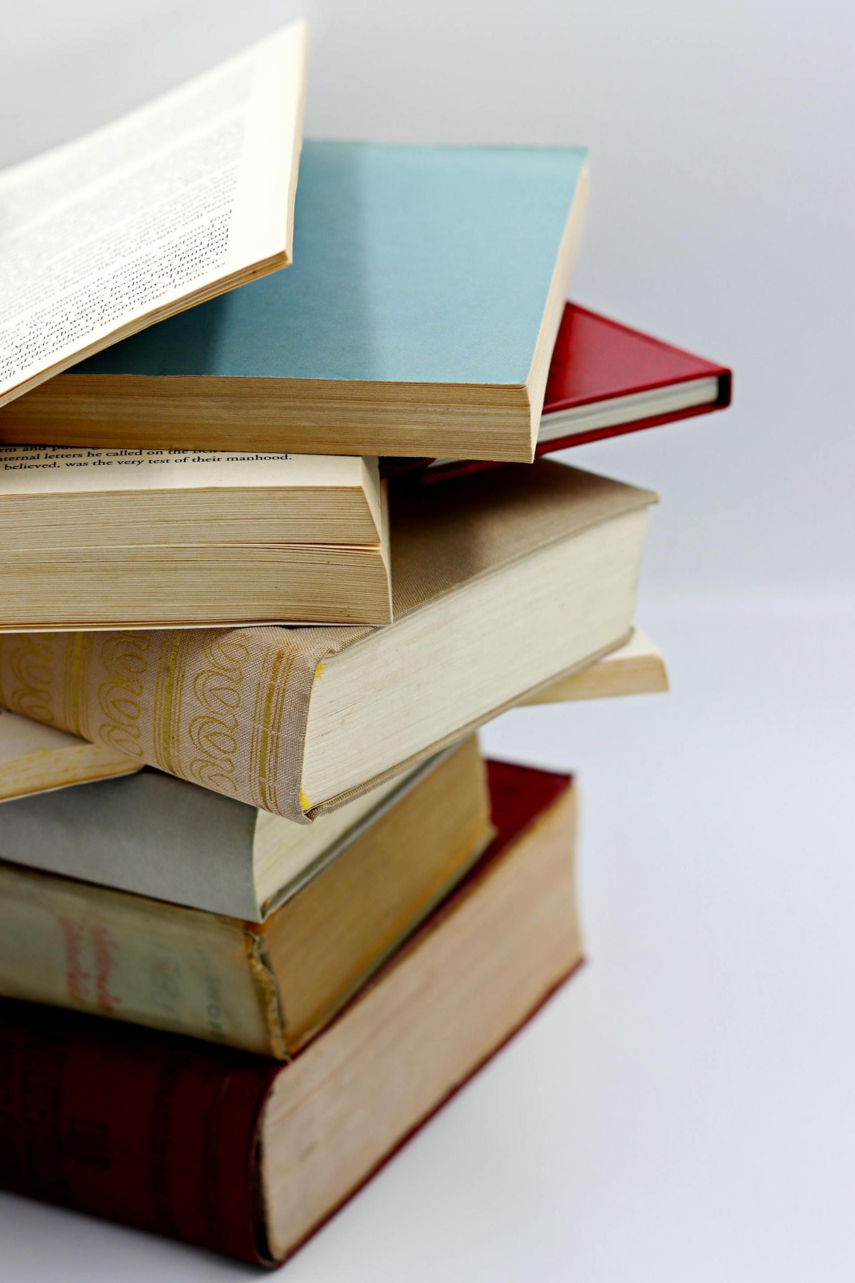pilhas de livros