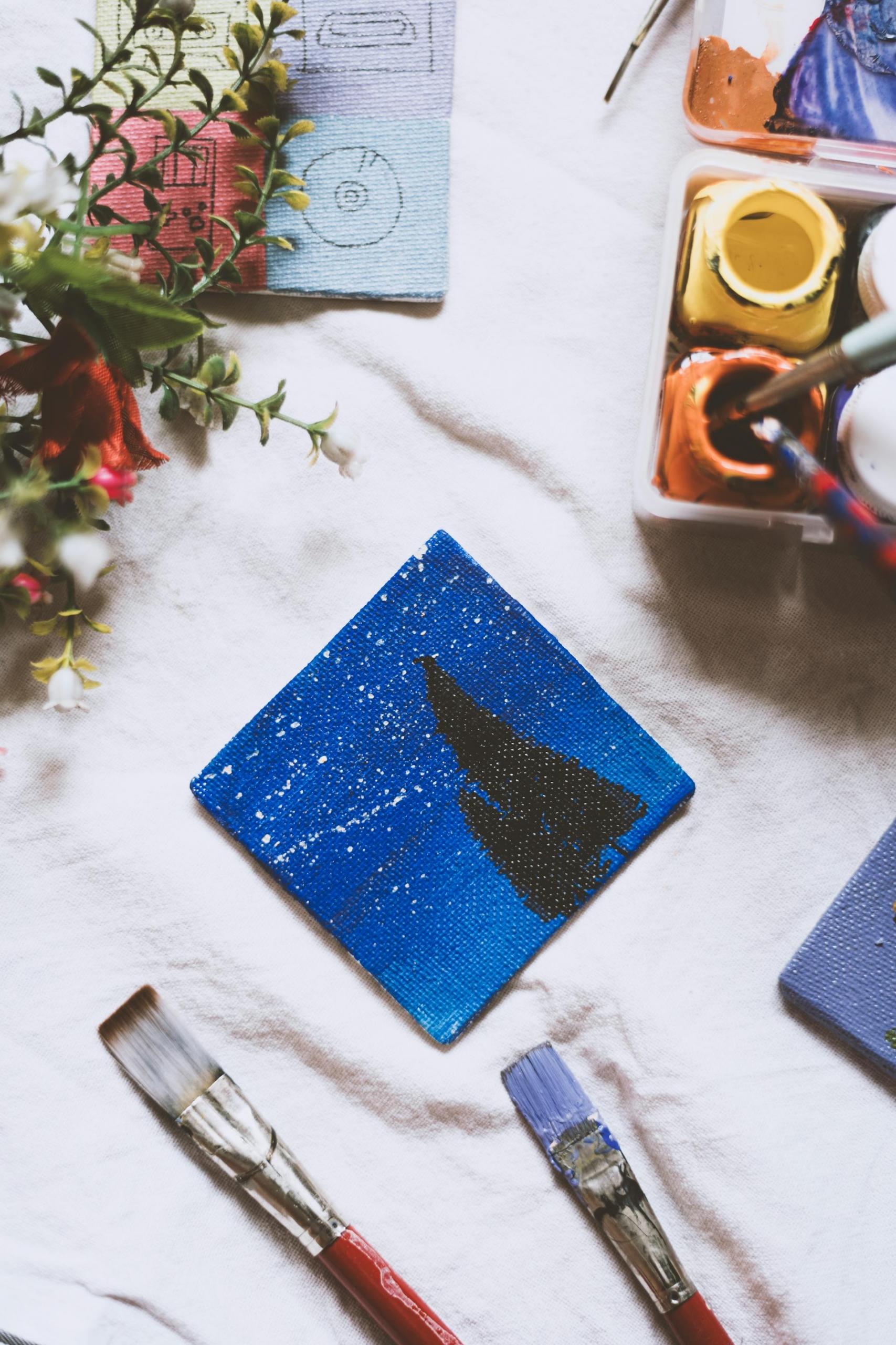 tela quadrada pintada