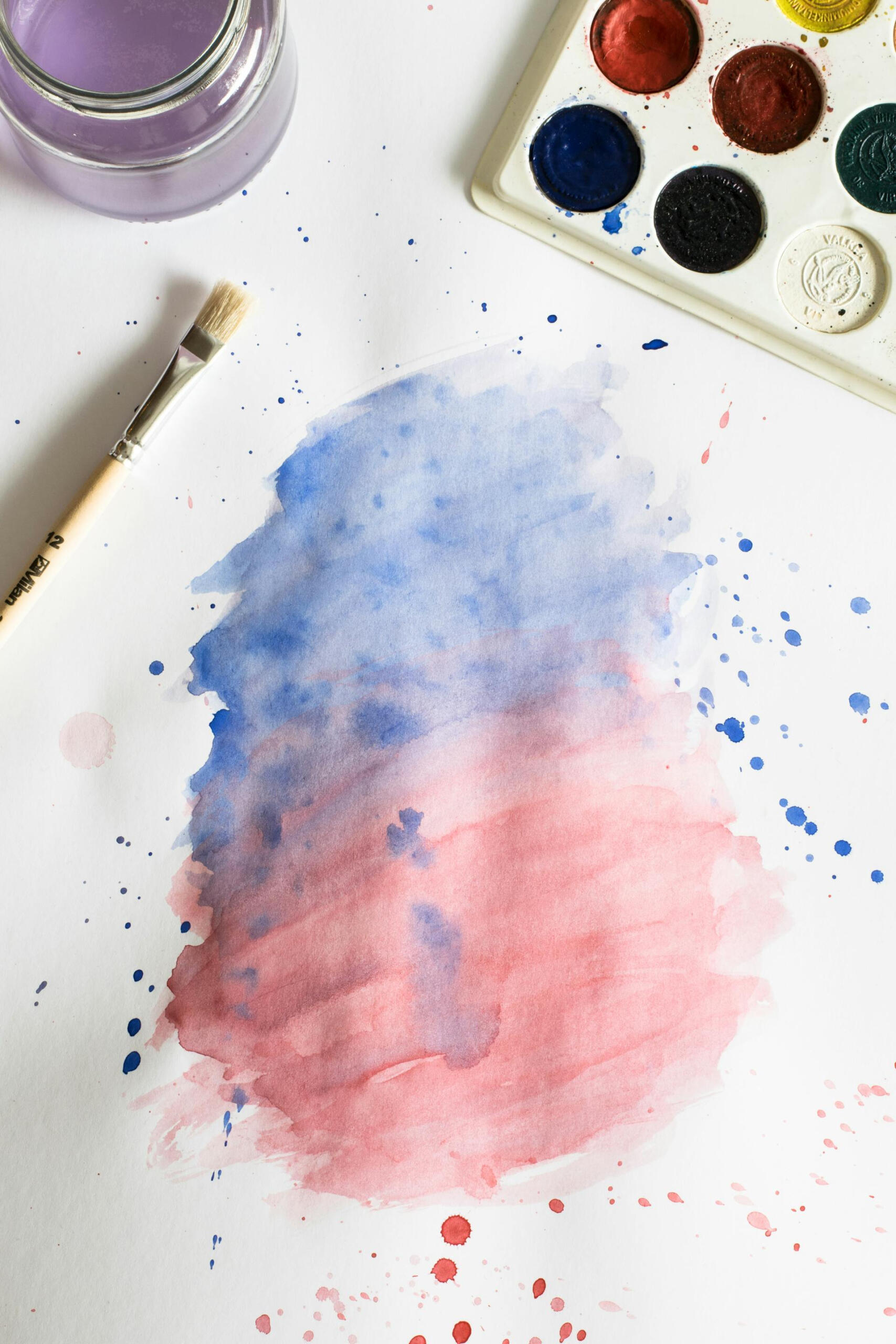 folha pintada com aguarela