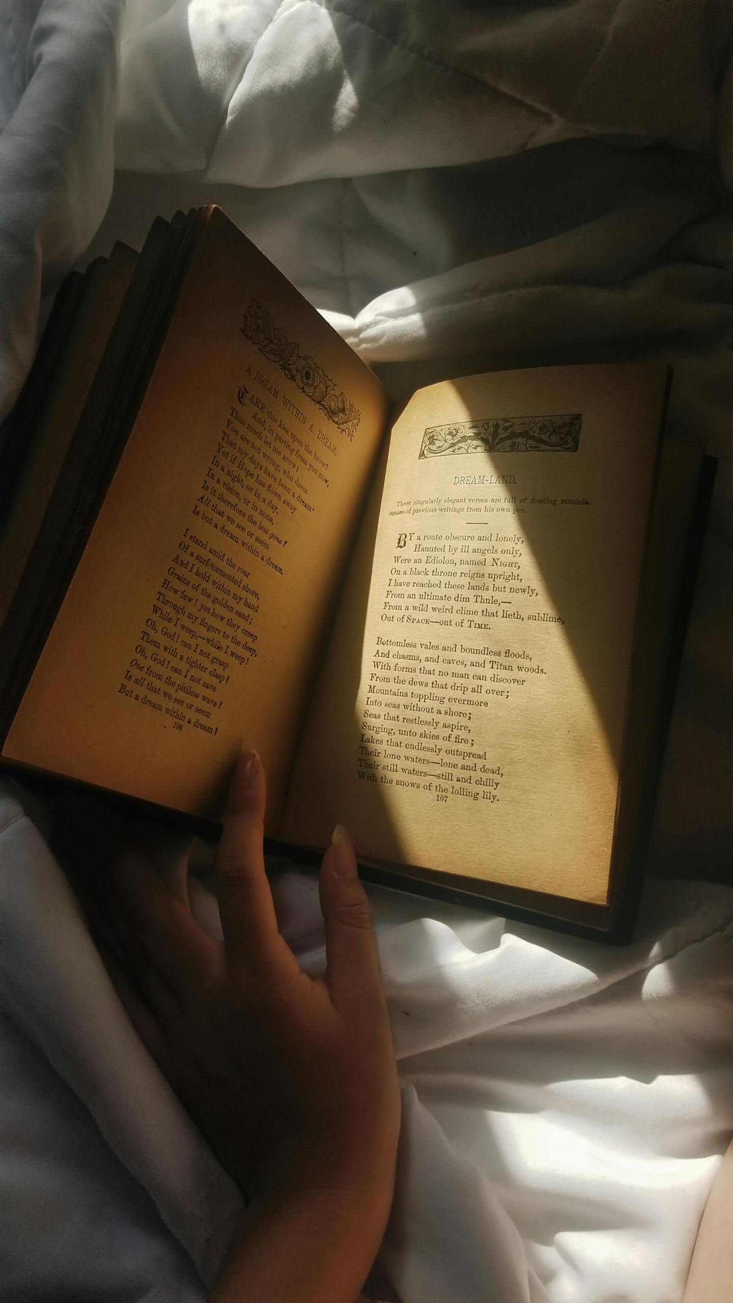 mão de mulher a segurar um livro aberto