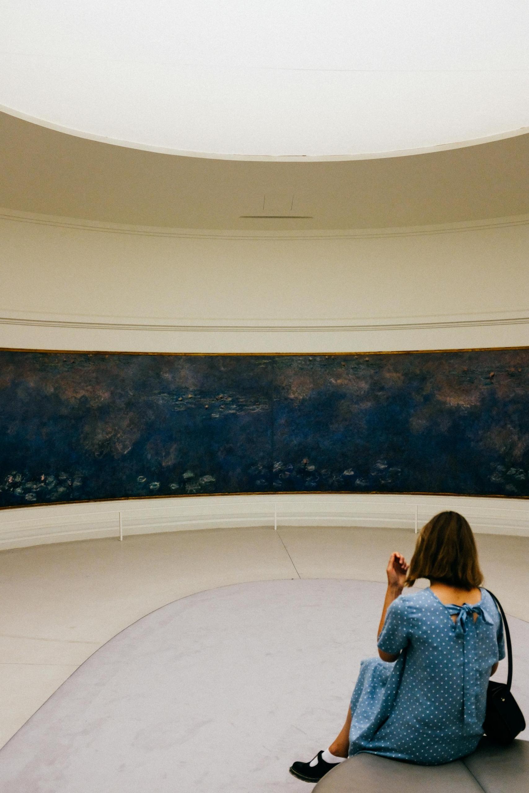 mulher a ver quadro de monet