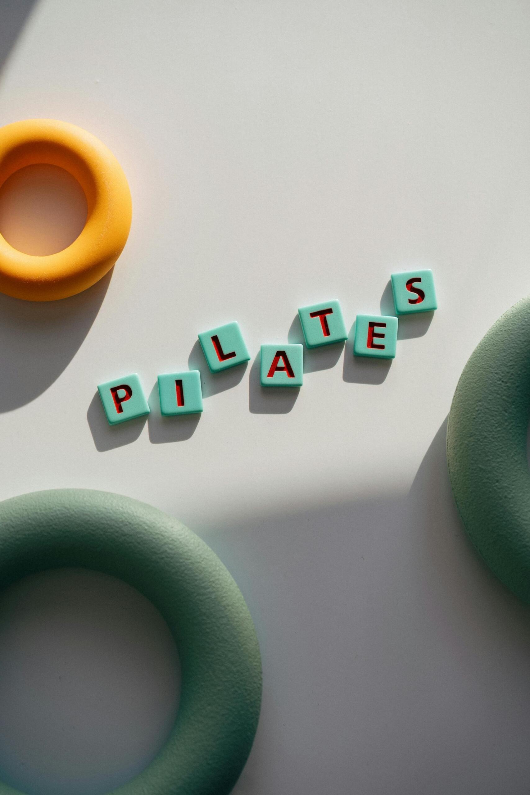 blocos com letras a soletrar pilates