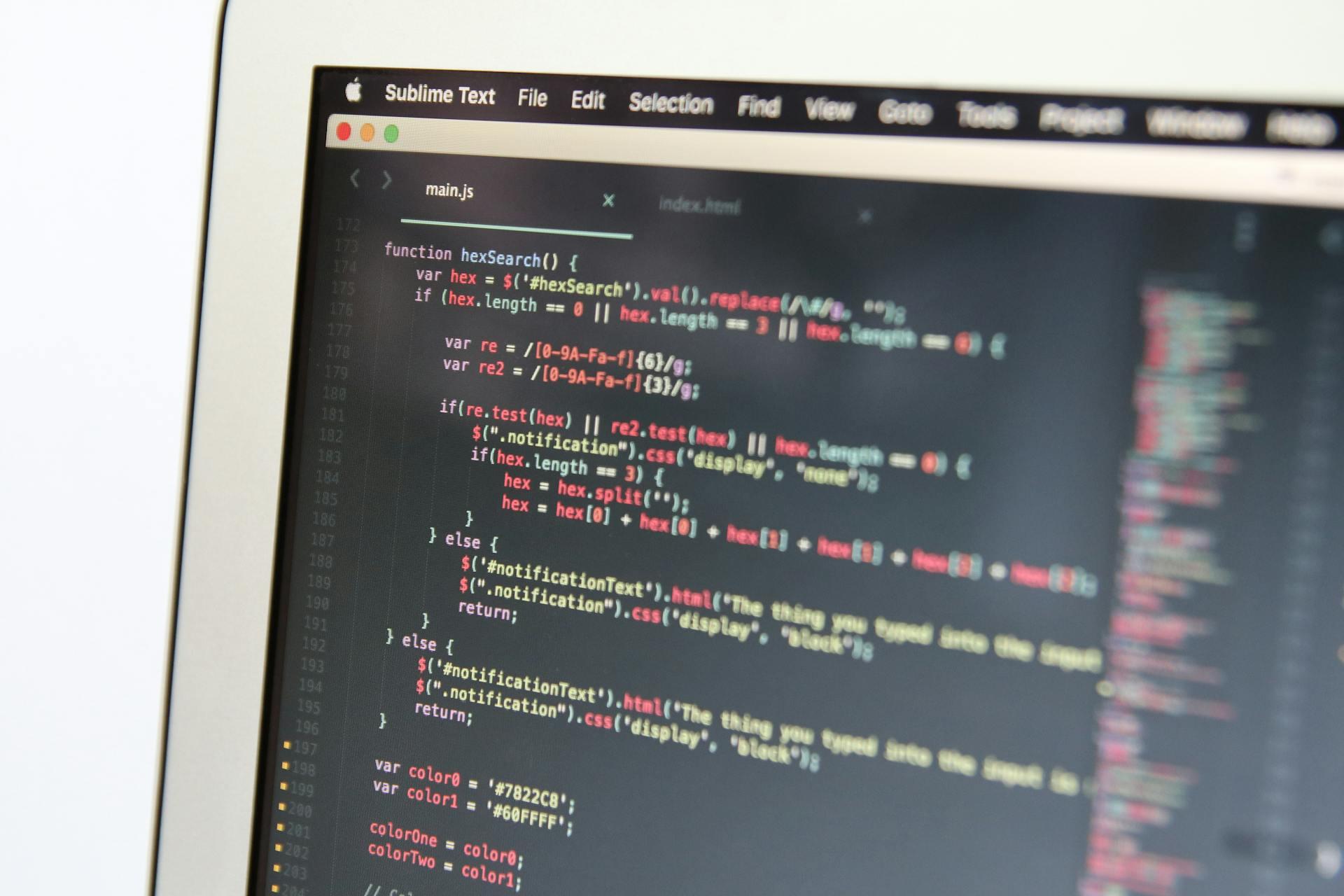 linhas de código Python num computador