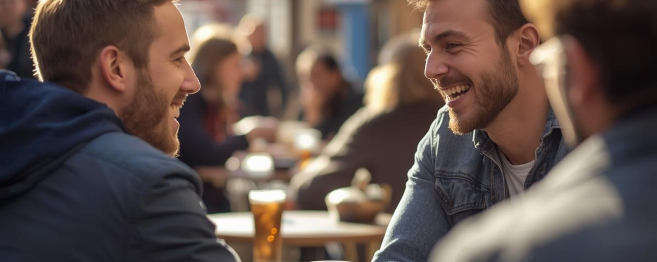 franceses numa esplanada a falar