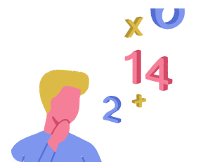Man thinking about mathematics