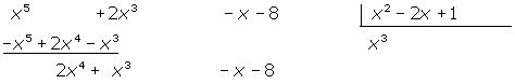 División de polinomios , primer termino algebraico