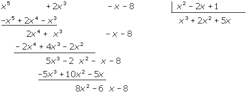 División de polinomios , tercer termino algebraico