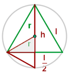 Seite eines eingeschriebenen gleichseitigen Dreieckes mit dem Satz des Pythagoras berechnen