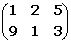 ejemplo de matriz rectangular