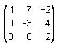 ejemplo de Matriz triangular superior