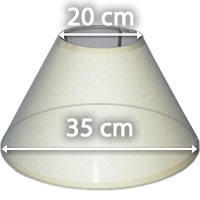 Volumen einer Lampe in Form eines Zylinderstumpfes - grafische Darstellung