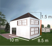 Problem Volumen eines Hauses 