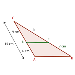 recta paralela al lado de un triangulo dibujo 