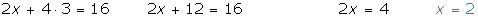 Lösung für die erste Variable