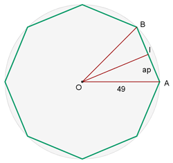 In einen Kreis eingeschriebenes Achteck
