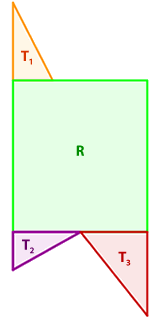 Aufteilung eines unregelmäßigen Vielecks in regelmäßige Figuren