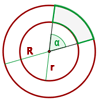 Área de un trapecio circular
