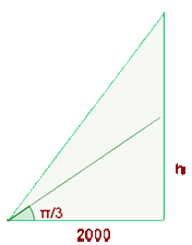 representación gráfica de distancias con un triangulo