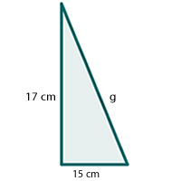 Triangulo rectángulo para obtener la generatriz de un cono representación gráfica