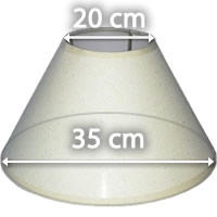 Volumen de una lampara con forma de cilindro truncado representación gráfica 