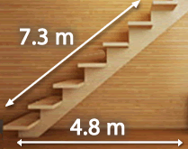 Dibujo de problema con escalera en la azotea por Pitagoras