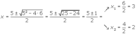 Aplicación de la formula general para ecuaciones de segundo grado 