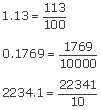 ejemplo de número decimal convertido en fracción
