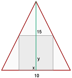 Rectángulo inscrito en un triángulo isósceles