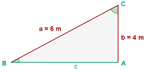 Ejercicio para resolver el triangulo conociendo 2 lados 