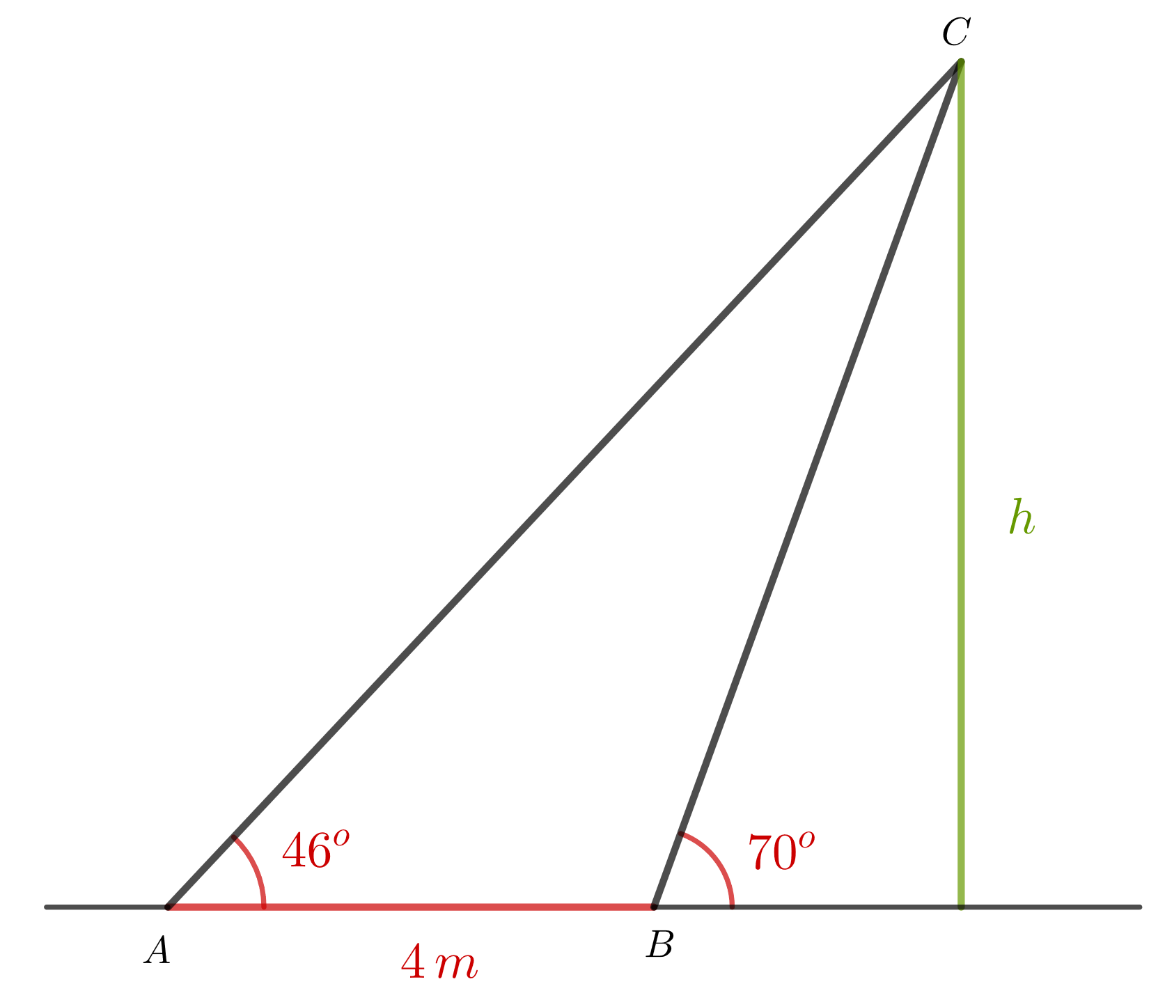 Triangulo oblicuo altura edificio