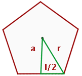 triangulos: apotema de un polígono regular