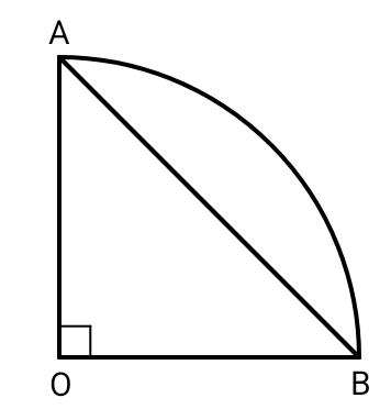 Arco correspondiente a un triángulo isóceles rectangulo 