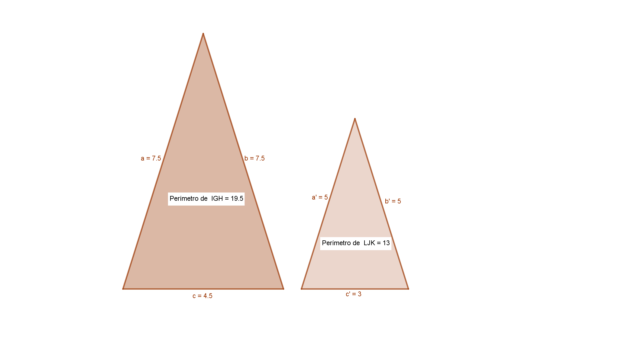 Triangulos isósceles semejantes