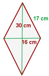 Ejemplo de diagonales del rombo