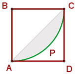 Segmento circular inscrito en un cuadrado