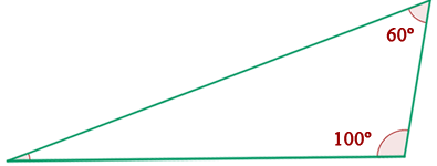 representación gráfica de triangulo semejante con ángulos de 60 y 100 grados