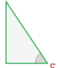 representación gráfica de triangulo semejante con ángulo C' distinto al ángulo recto igual
