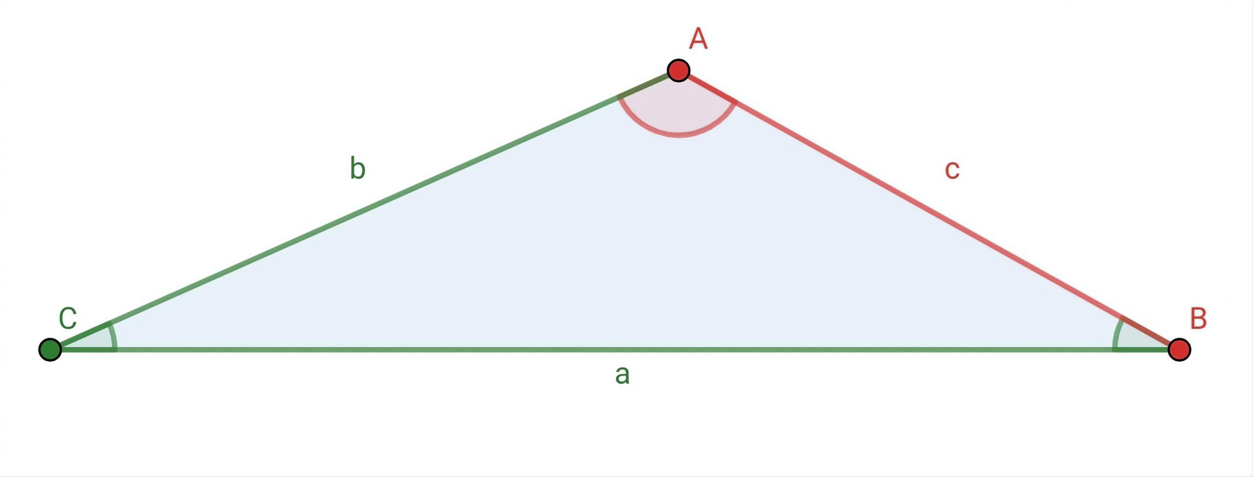 resolucion de triangulo usando ley de cosenos