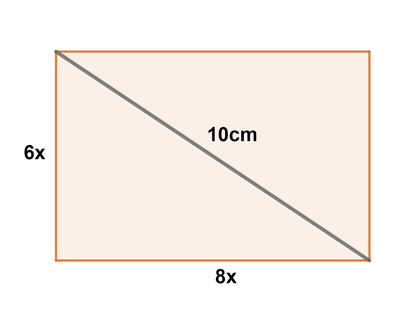 Ejercicio de dimensiones de un rectanglo conociendo la diagonal